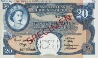 p43s from East Africa: 20 Shillings from 1961